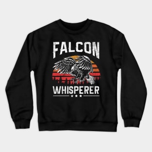 Retro Vintage Style Falcon Whisperer Falconry Hunting Gift for Hunter Crewneck Sweatshirt